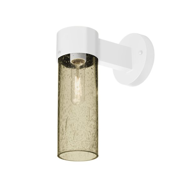 Besa Lighting Juni 10 Outdoor Sconce, Latte Bubble, White Finish, 1x60W Incandescent JUNI10LT-WALL-WH